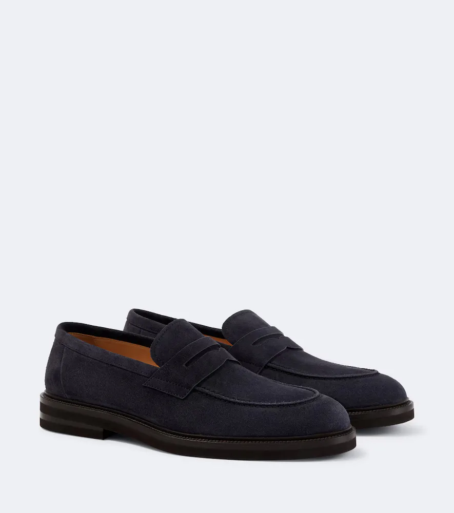 Suede Penny Loafers by Brunello Cucinelli