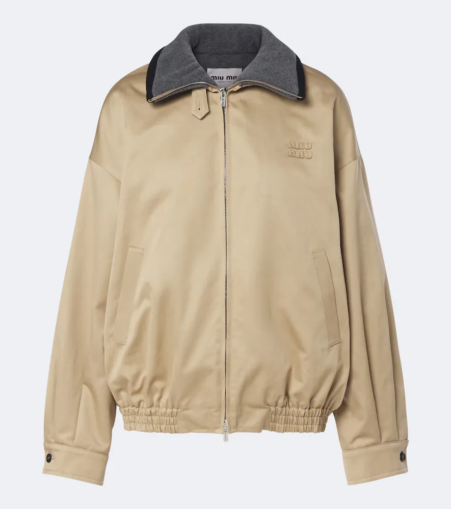 Padded Cotton Twill Blouson Jacket by Miu Miu