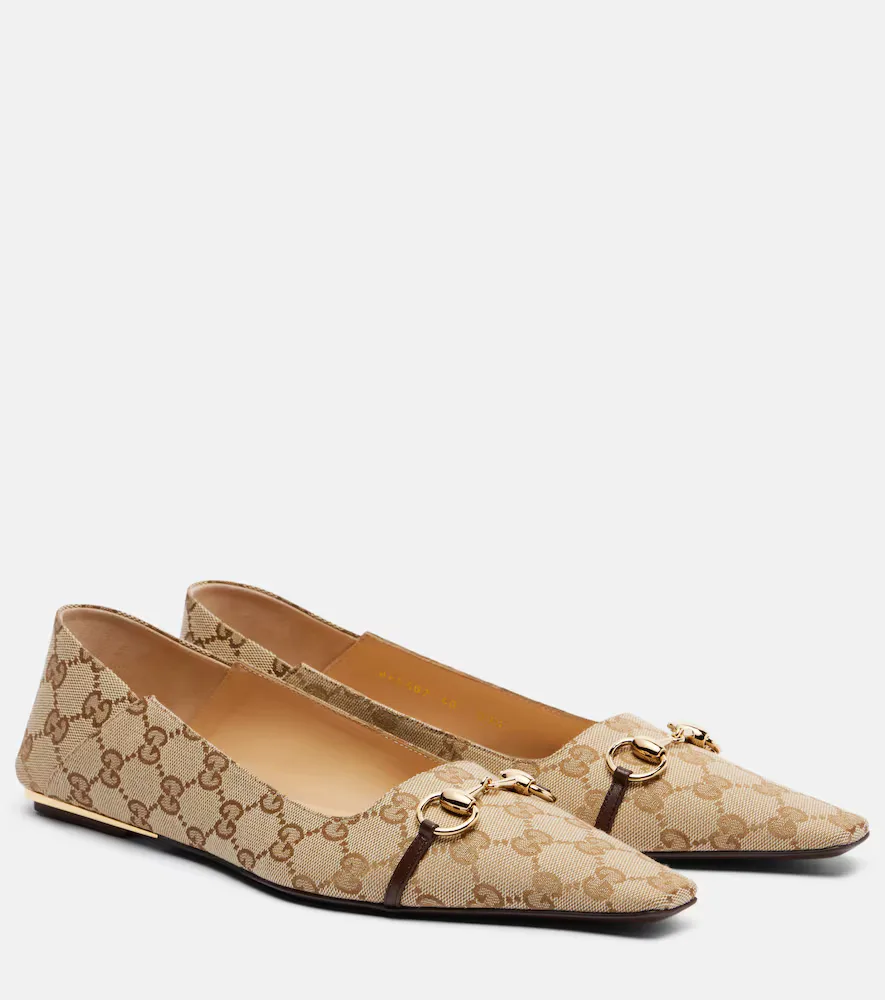 Vittoria Horsebit GG Canvas Ballet Flats