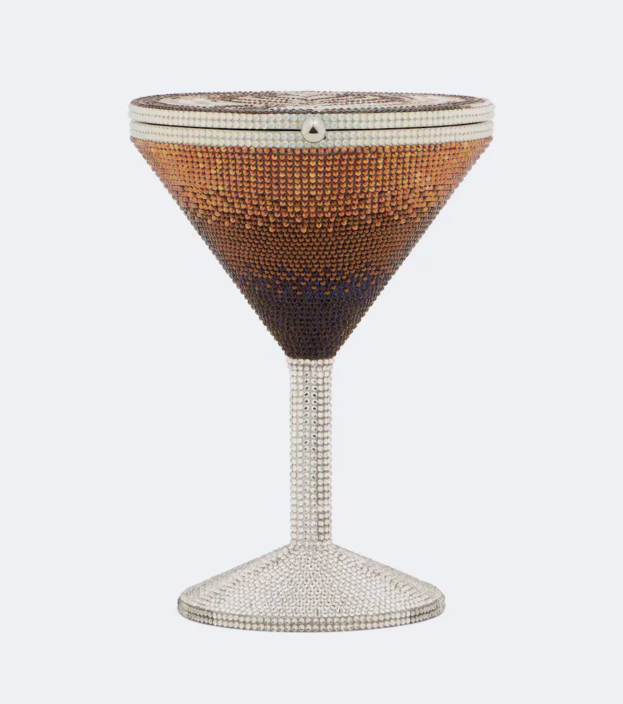 Martini Espresso Crystal-Embellished Clutch