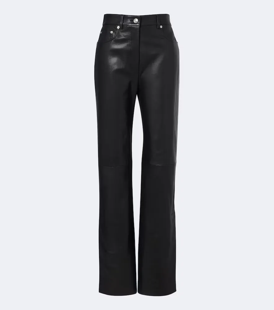 Leather and Suede Straight Pants by Sportmax