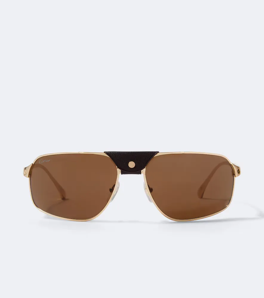 Eyewear Collection Santos De Cartier Aviator Sunglasses by Cartier's