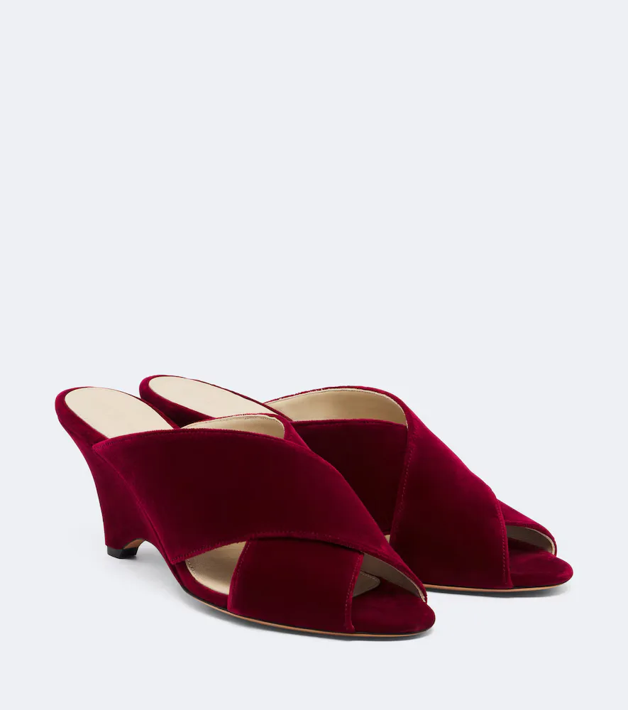 Luca Velvet Wedge Mules by Le Monde Beryl