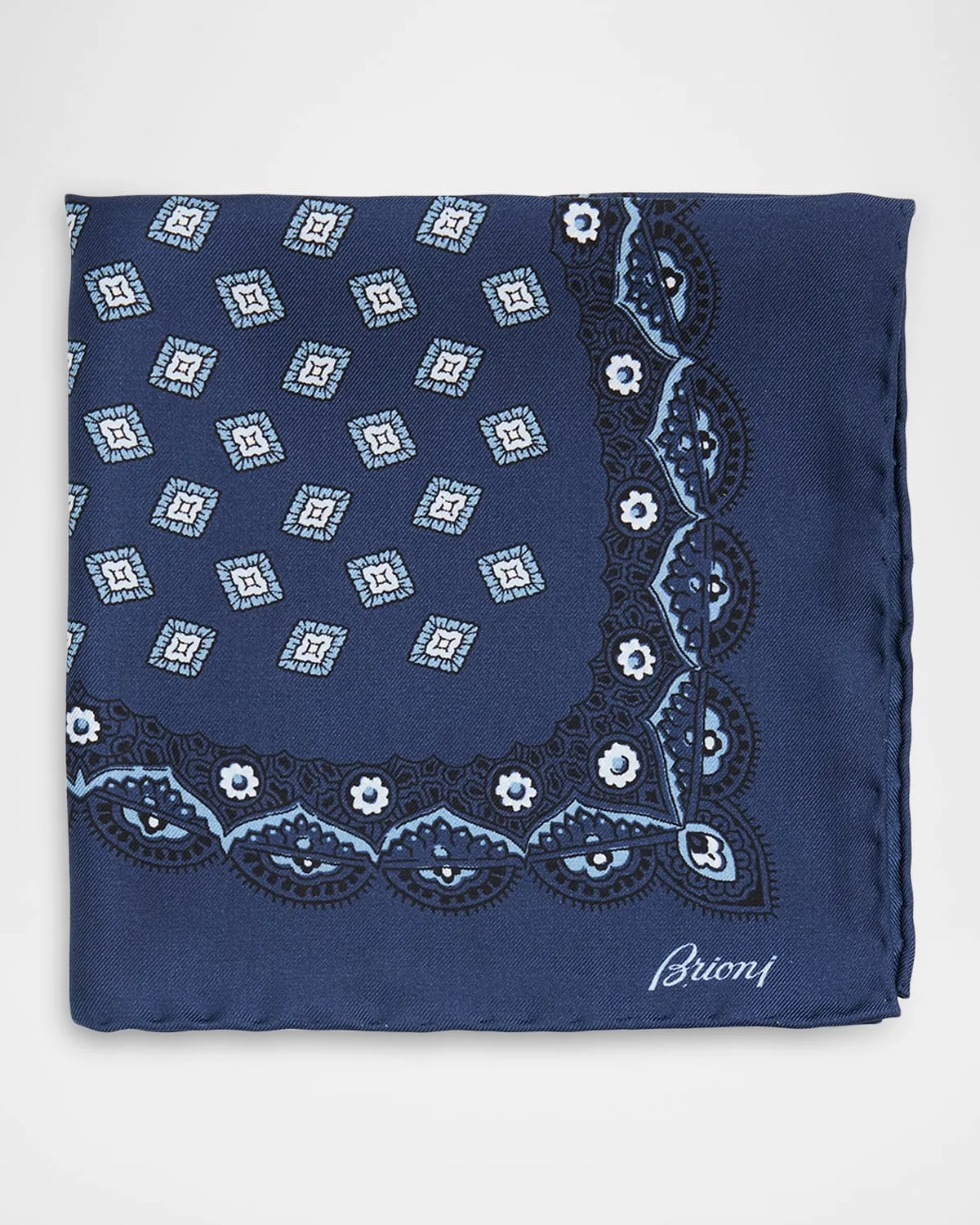 Medallion-Print Silk Pocket Square