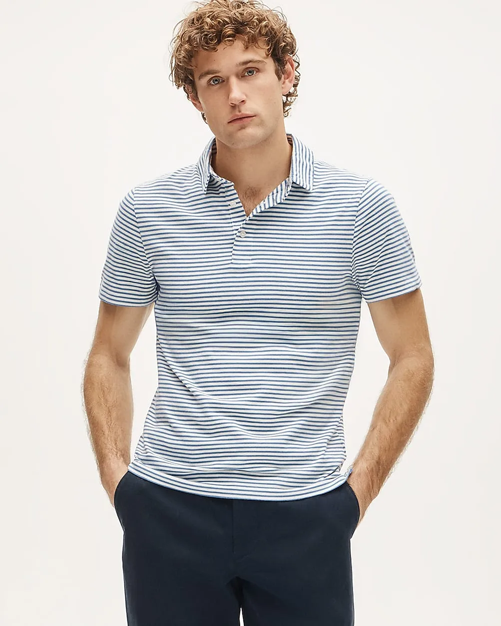 Slim Sueded Cotton Polo Shirt in Stripe by J.Crew