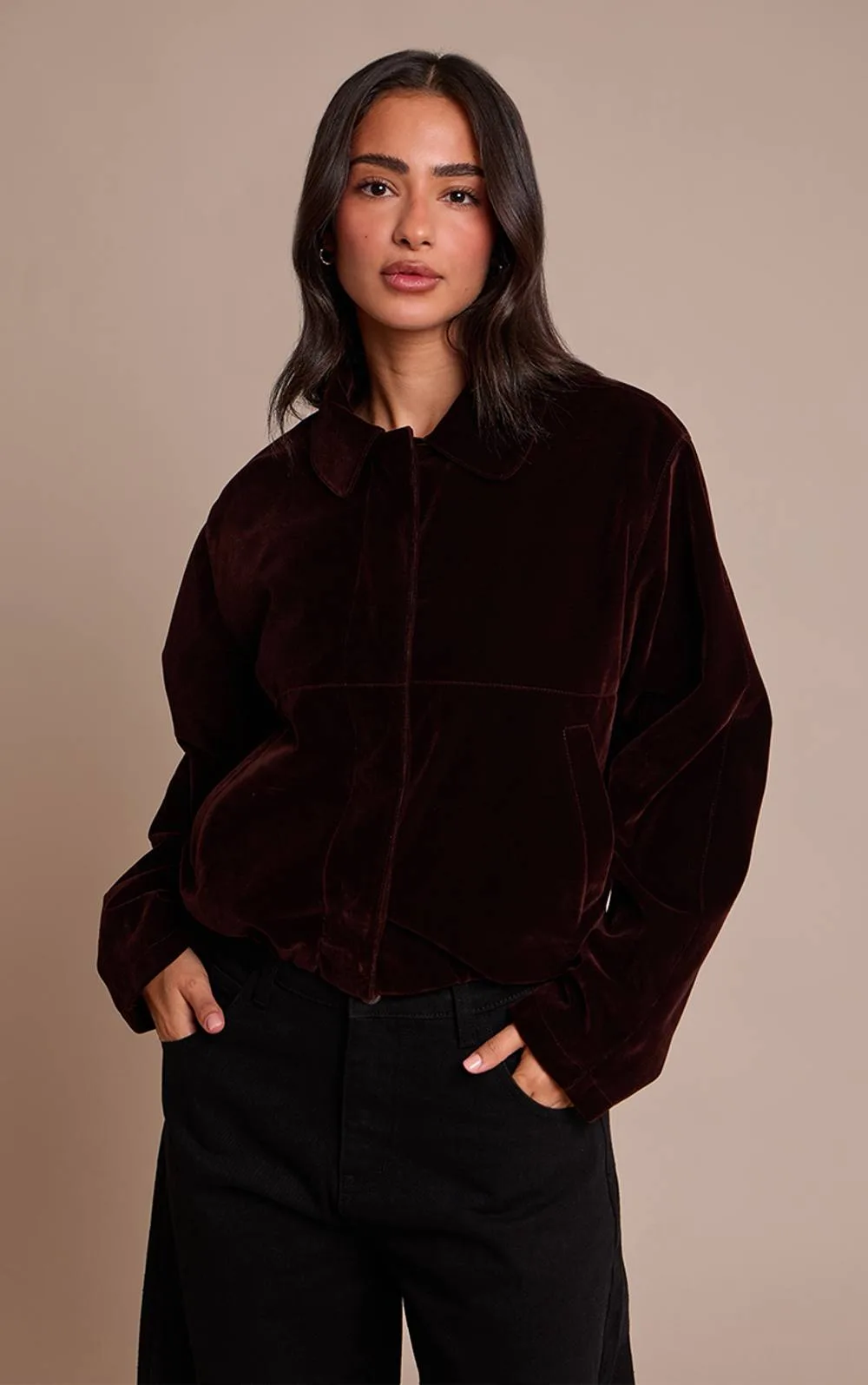 Velvet Bomber Jacket by PrettyLittleThing