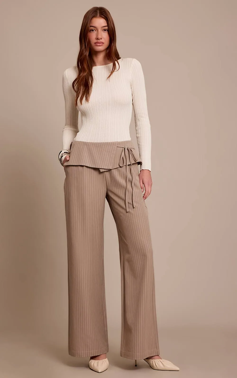 Overlay Wide Leg Trousers by PrettyLittleThing
