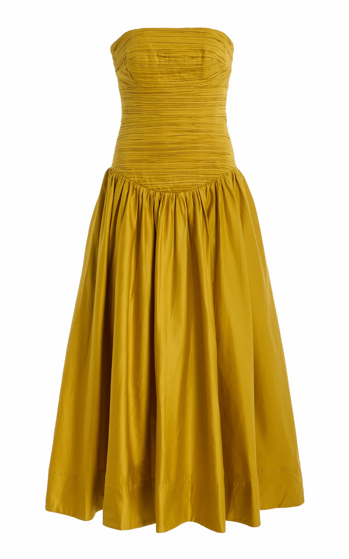 Marigold Ruched Cotton Midi Dress by Aje