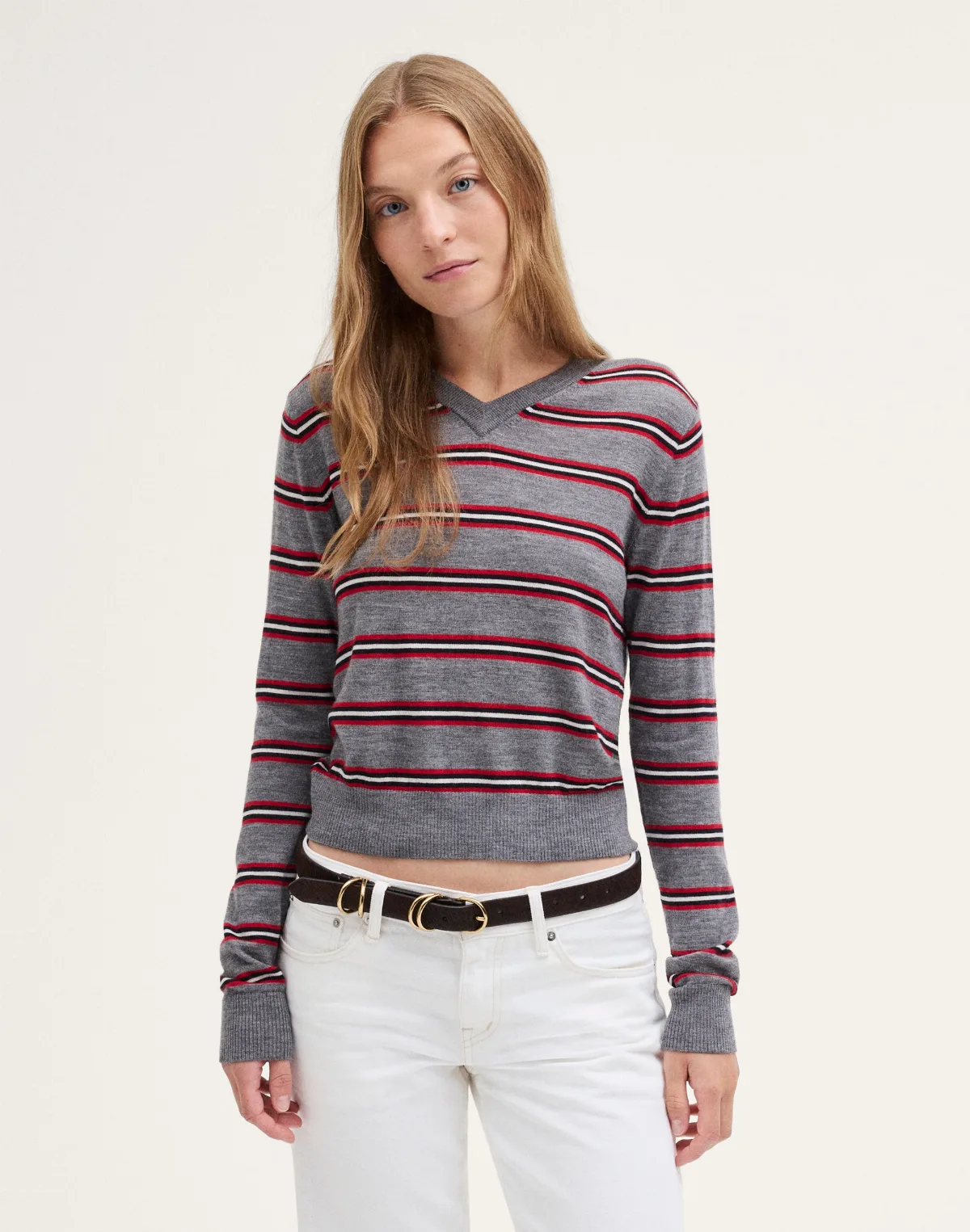V-Neck Sweater in 100% Merino Wool by MW