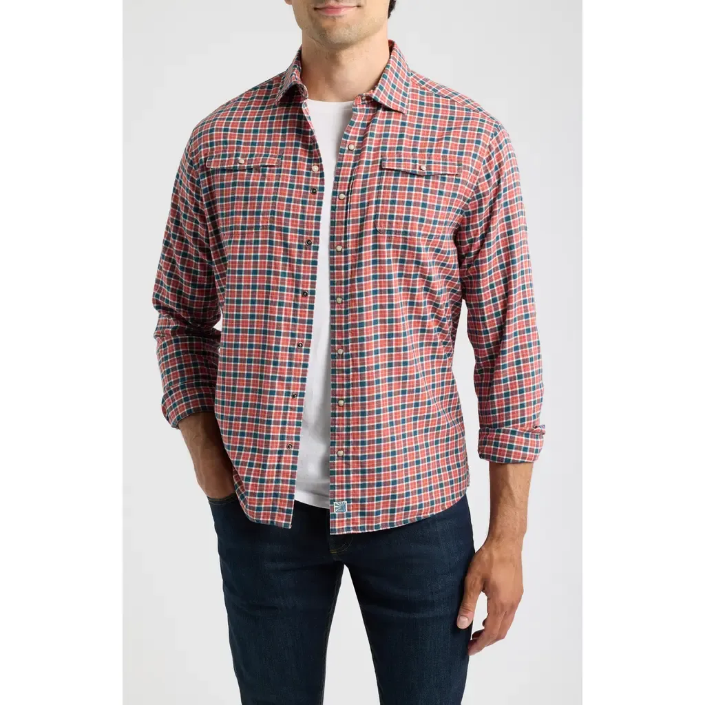 Snap Check Long Sleeve Button Up Shirt by johnnie-O