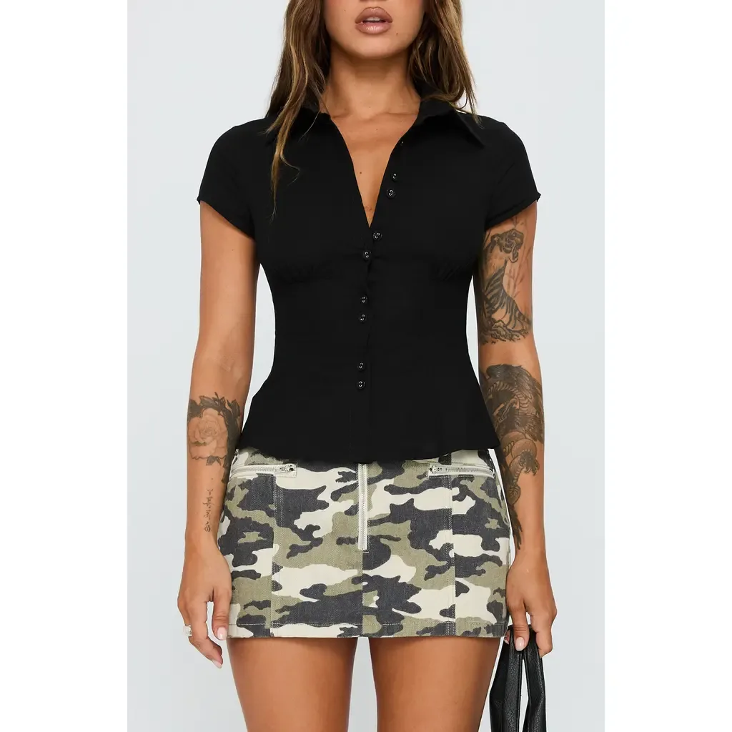 Cottesloe Fitted Button-Up Shirt by Princess Polly