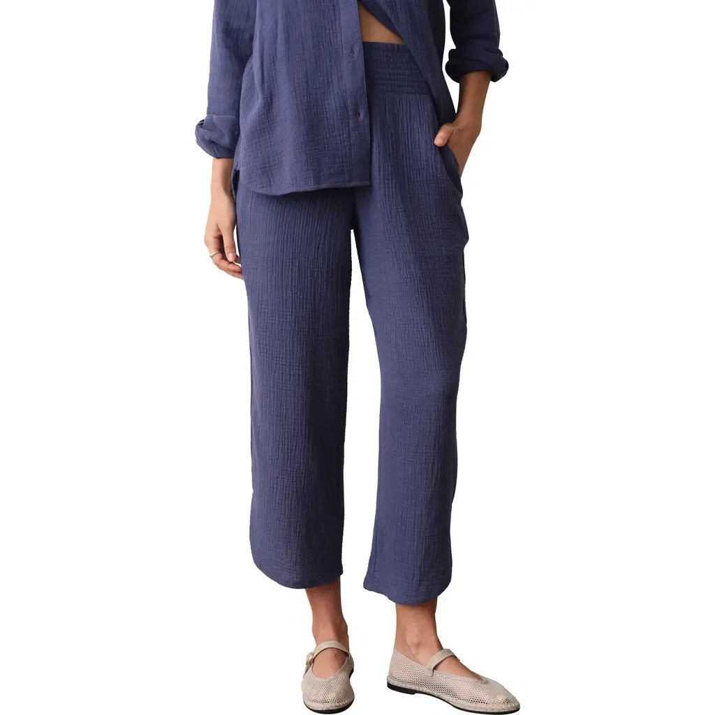 Cali Smocked Waist Double Cloth Pants