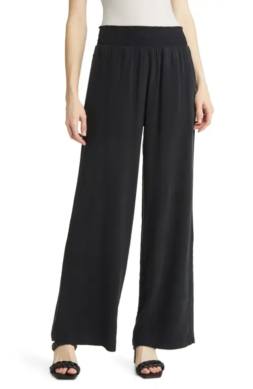 Smock Waist Wide Leg Pants