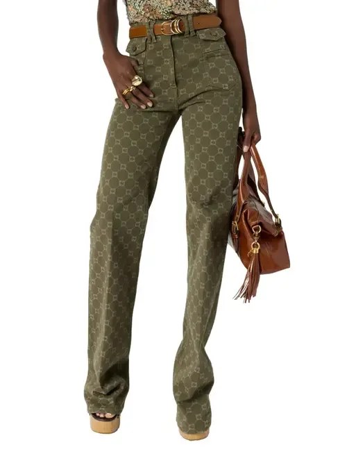 Anna Monogram Print Flared Jeans by GERARD DAREL