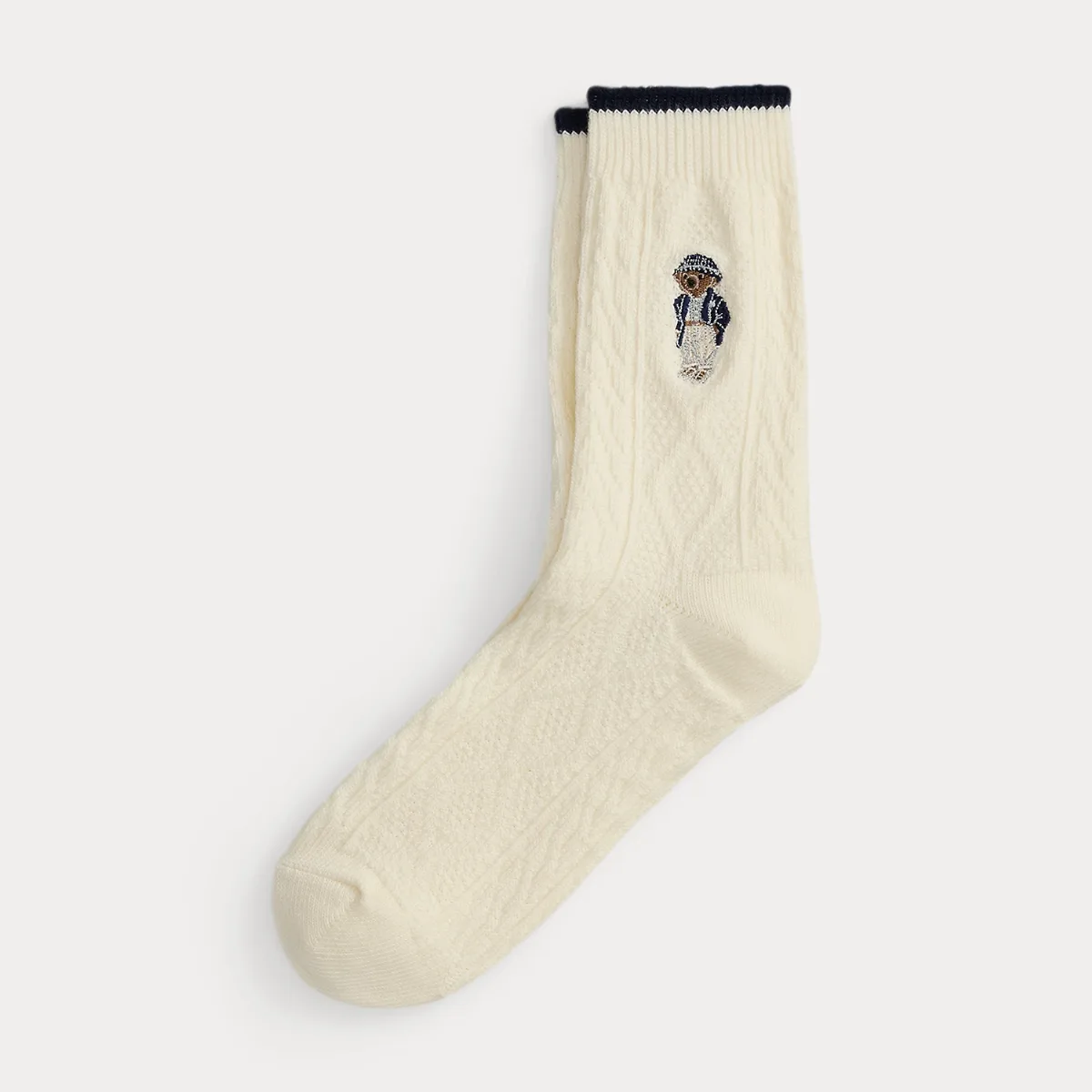 Cable-Knit Polo Bear Crew Socks by Ralph Lauren