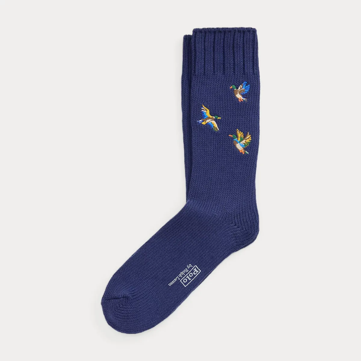 Embroidered Cotton-Blend Crew Socks by Ralph Lauren