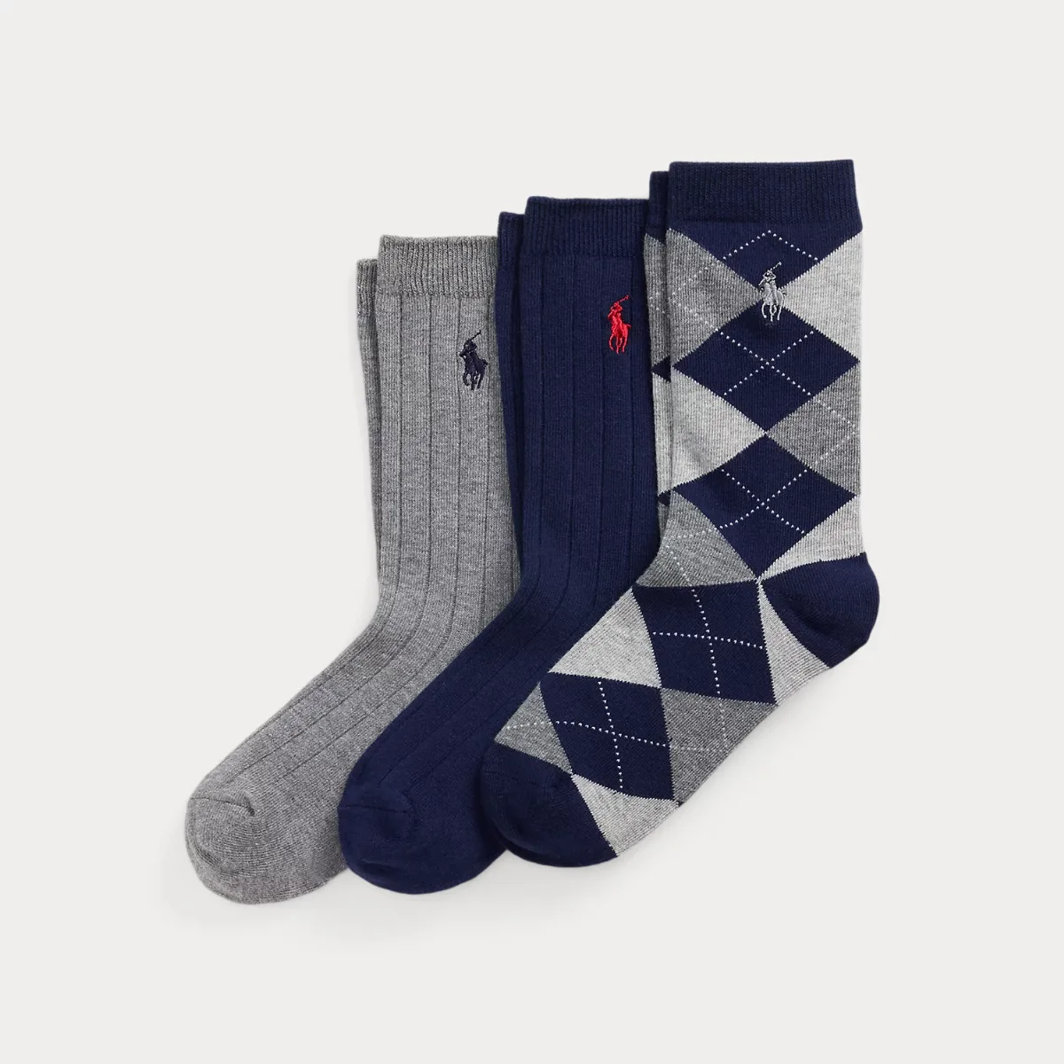 Argyle Crew Sock 3-Pack by Ralph Lauren