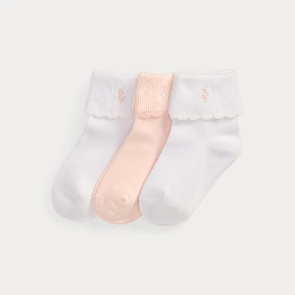 Scalloped-Cuff Crew Sock 3-Pack by Ralph Lauren
