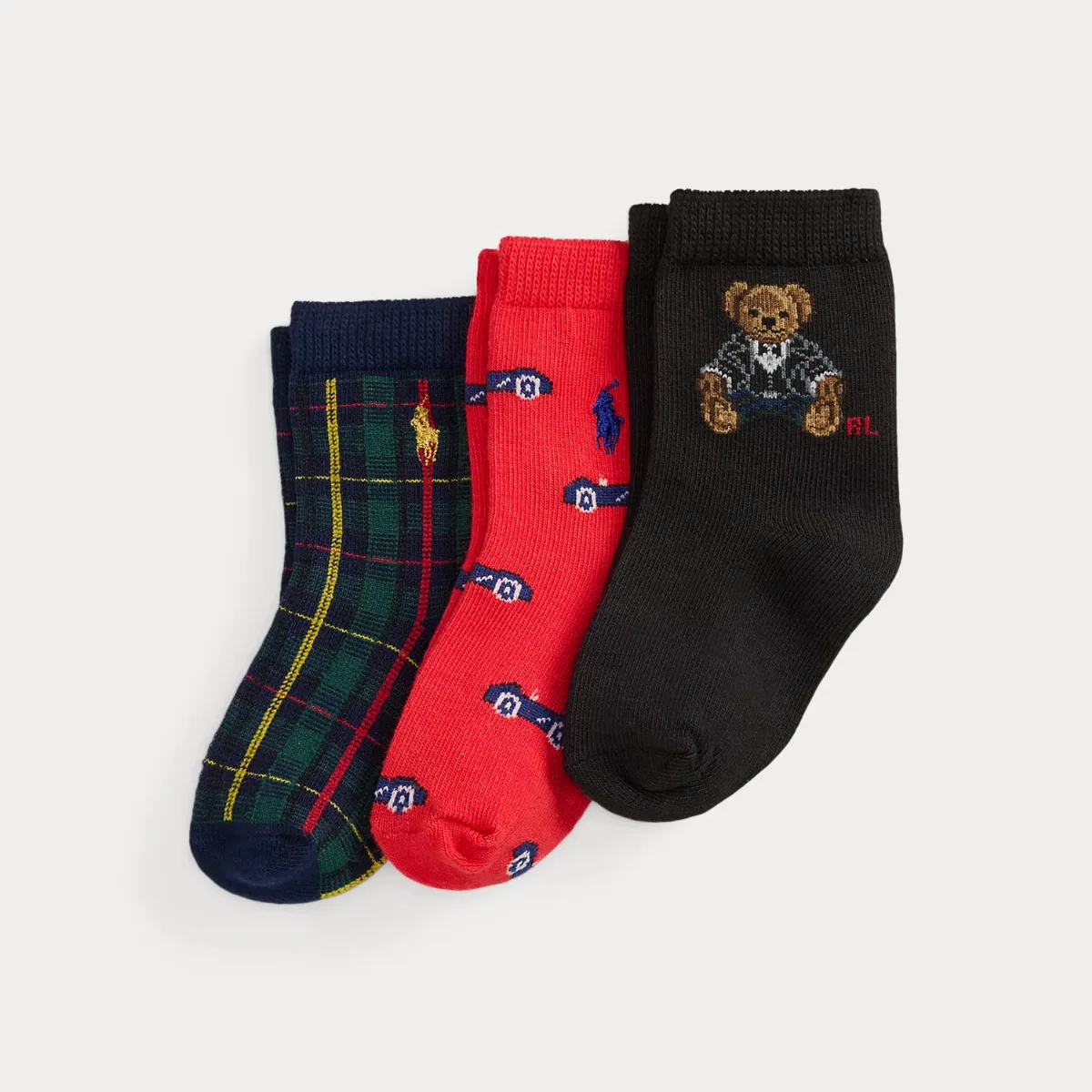 Polo Bear Crew Sock 3-Pack by Ralph Lauren