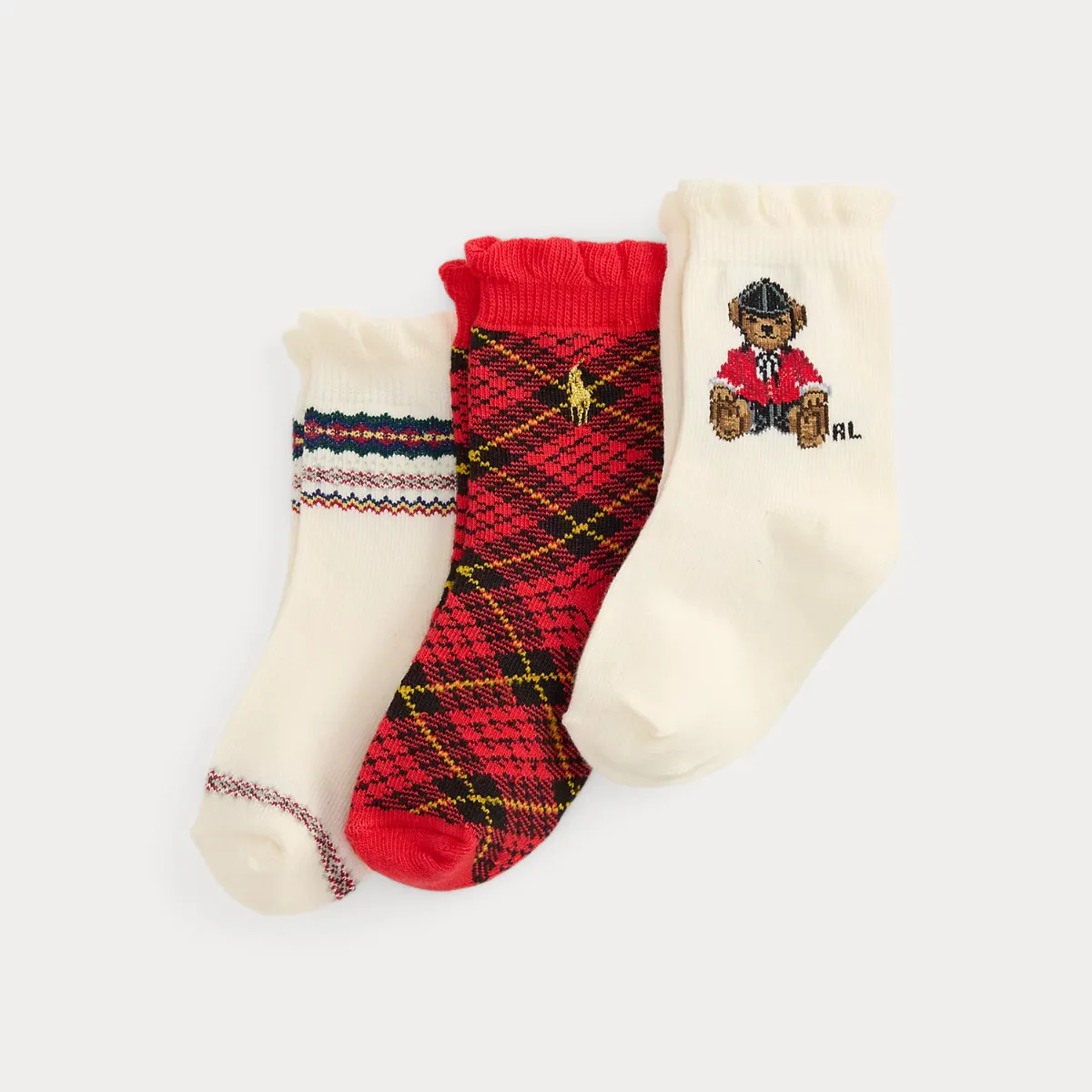 Polo Bear Crew Sock 3-Pack by Ralph Lauren