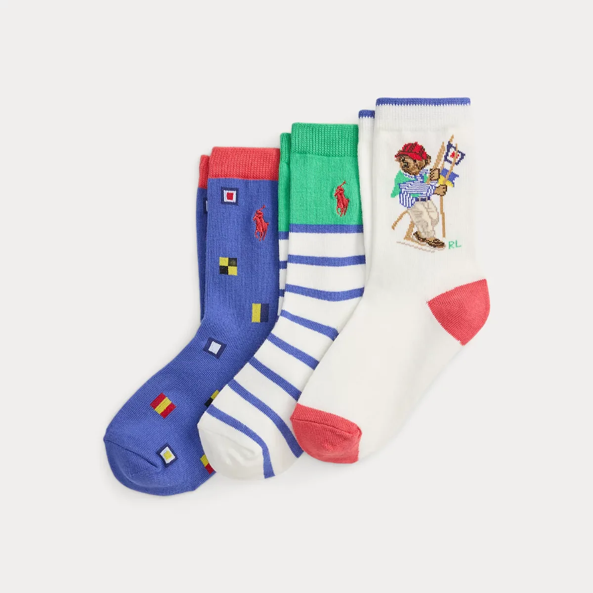 Polo Bear Crew Sock 3-Pack by Ralph Lauren