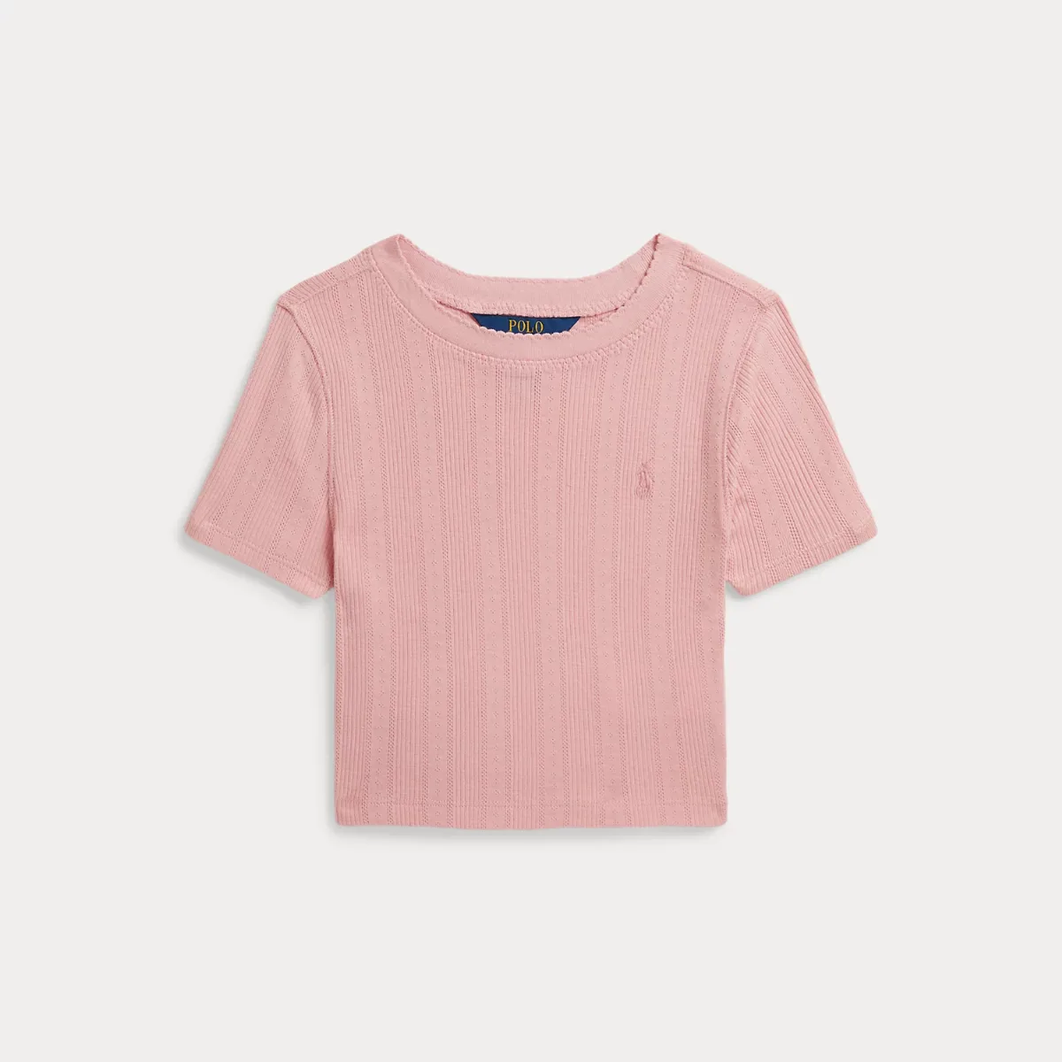 Pointelle-Knit Cotton Boxy Tee by Ralph Lauren