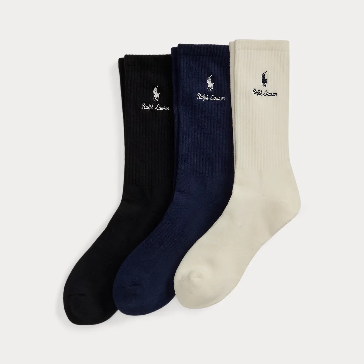 Logo Cotton-Blend Crew Sock 3-Pack by Ralph Lauren