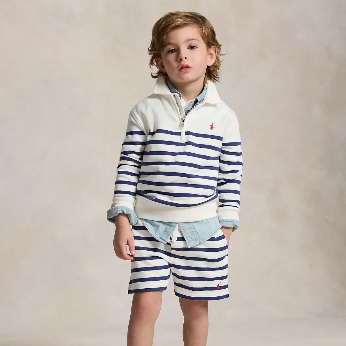 Striped French Terry Short by Ralph Lauren