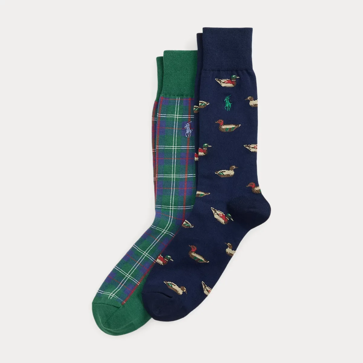 Duck-Motif & Plaid Trouser Sock 2-Pack by Ralph Lauren