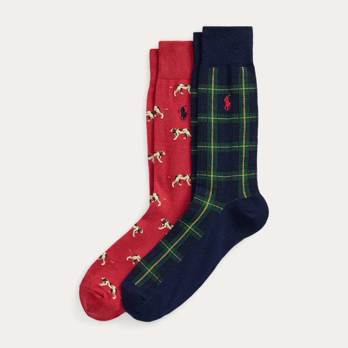 Dog-Motif & Plaid Trouser Sock 2-Pack by Ralph Lauren