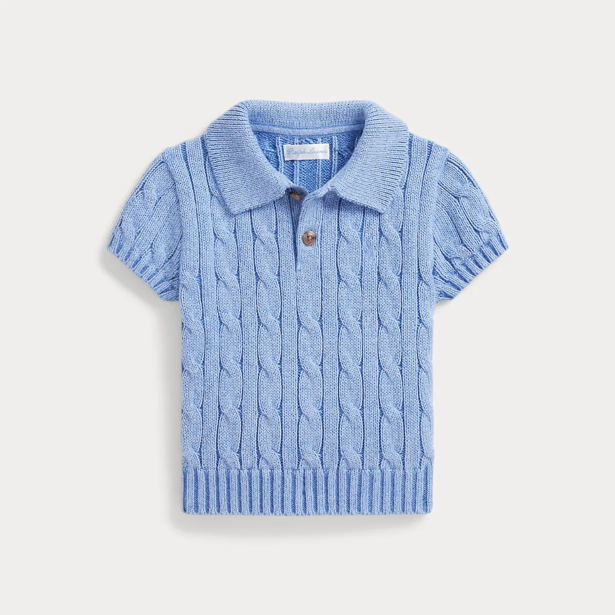 Cable-Knit Cotton Polo-Collar Sweater by Ralph Lauren