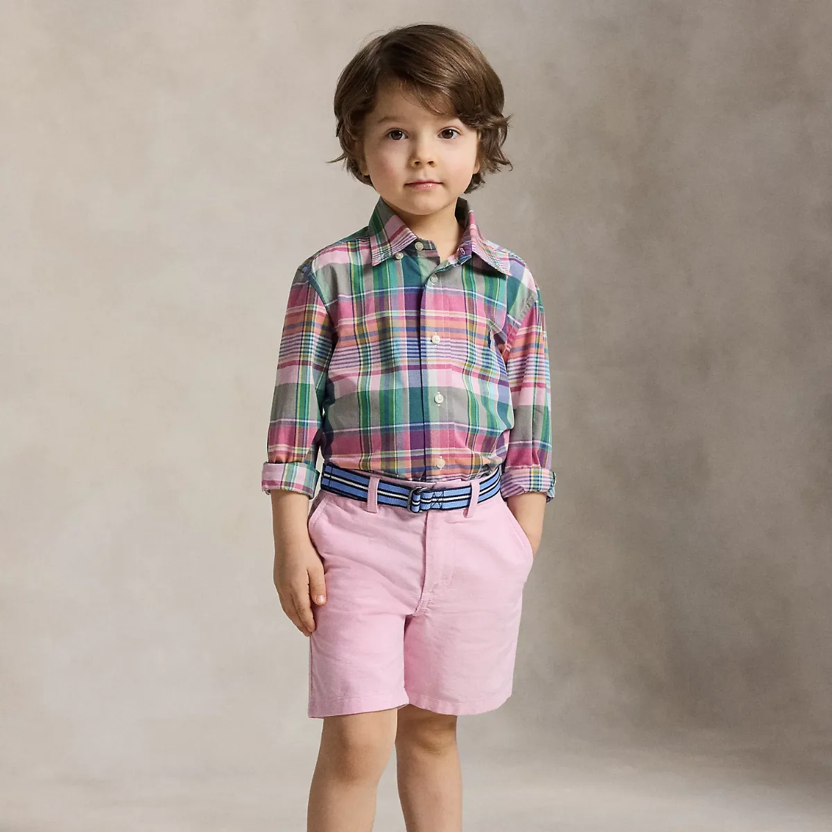 Belted Cotton Oxford Short by Ralph Lauren
