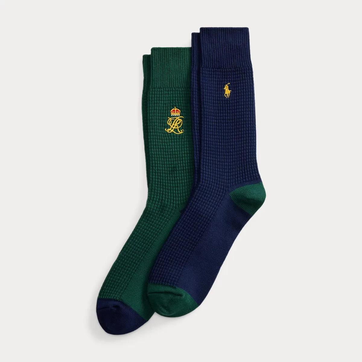 Waffle-Knit Cotton-Blend Sock 2-Pack by Ralph Lauren