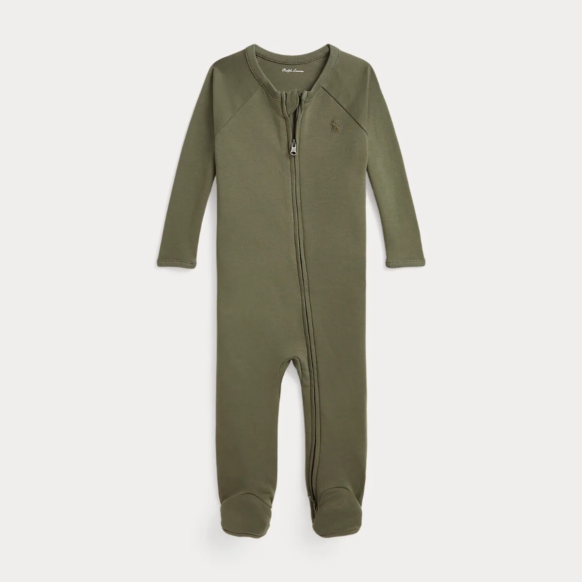 Cotton Interlock Footed Coverall by Ralph Lauren