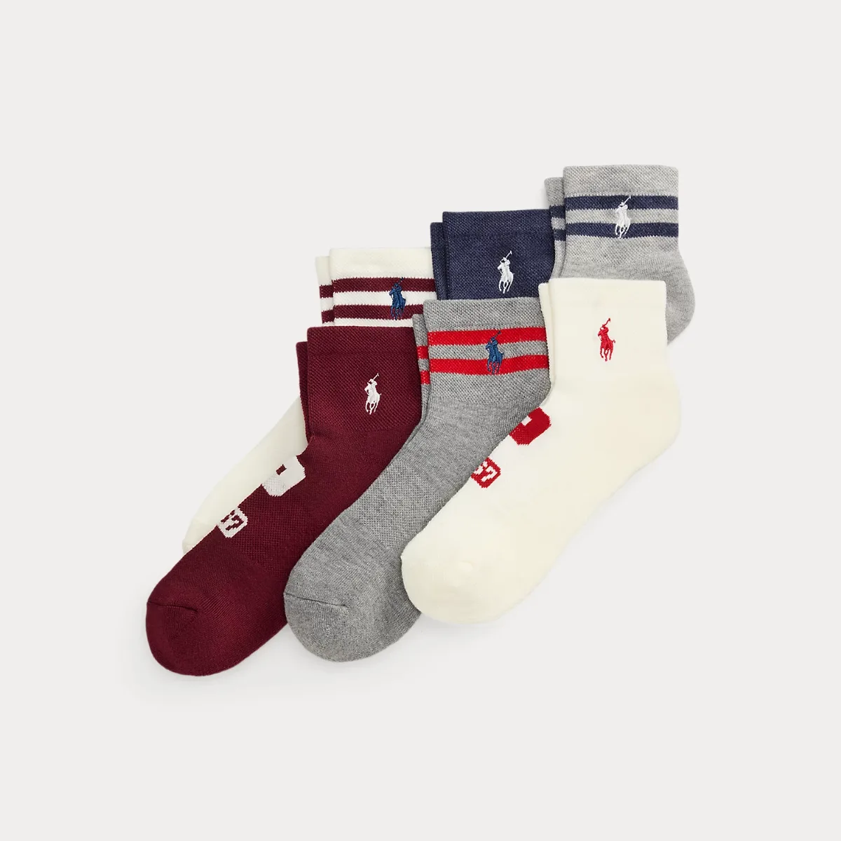 Logo Quarter-Crew Sock 6-Pack by Ralph Lauren