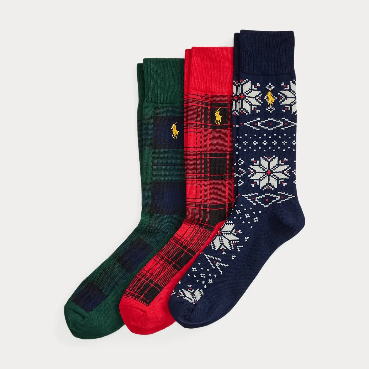 Snowflake & Plaid Trouser Sock 3-Pack by Ralph Lauren