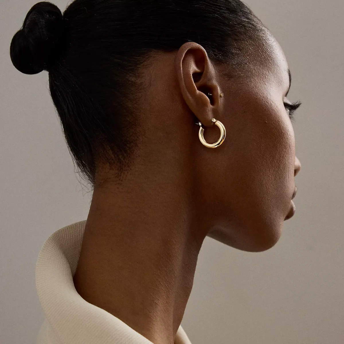 Gold-Plated-Brass Hoop Earrings