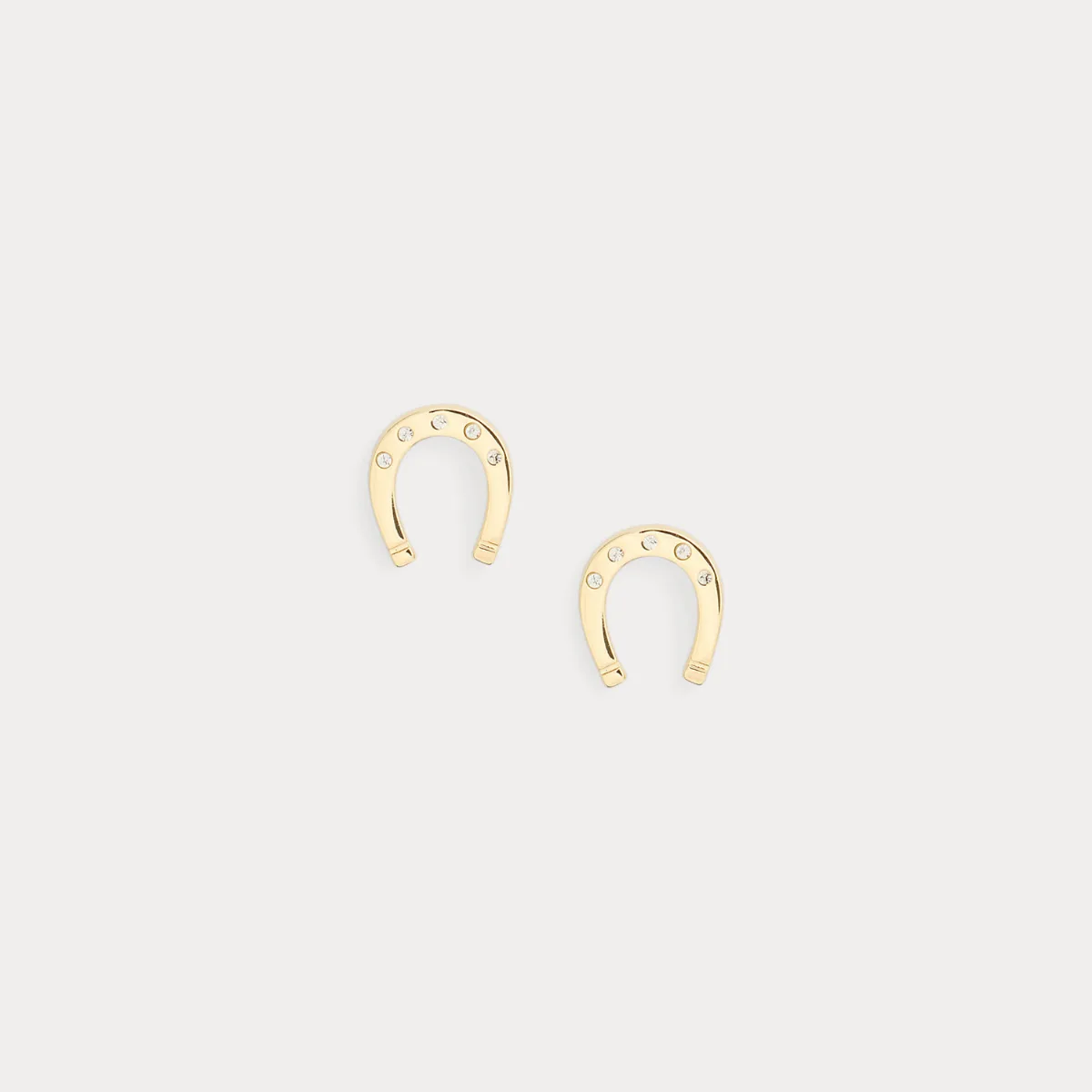 Gold-Plated Pavé Horseshoe Studs by Ralph Lauren