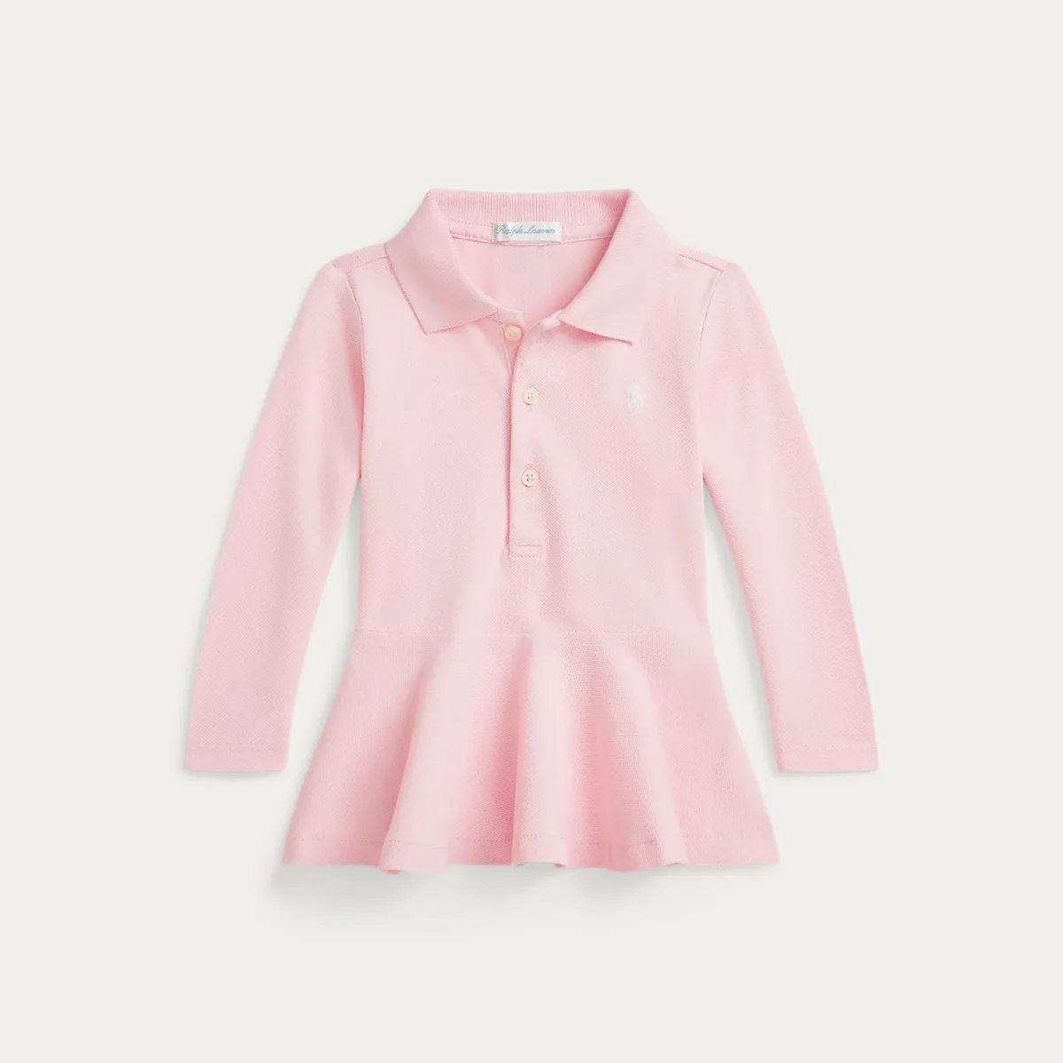 Cotton Mesh Peplum Polo Shirt by Ralph Lauren