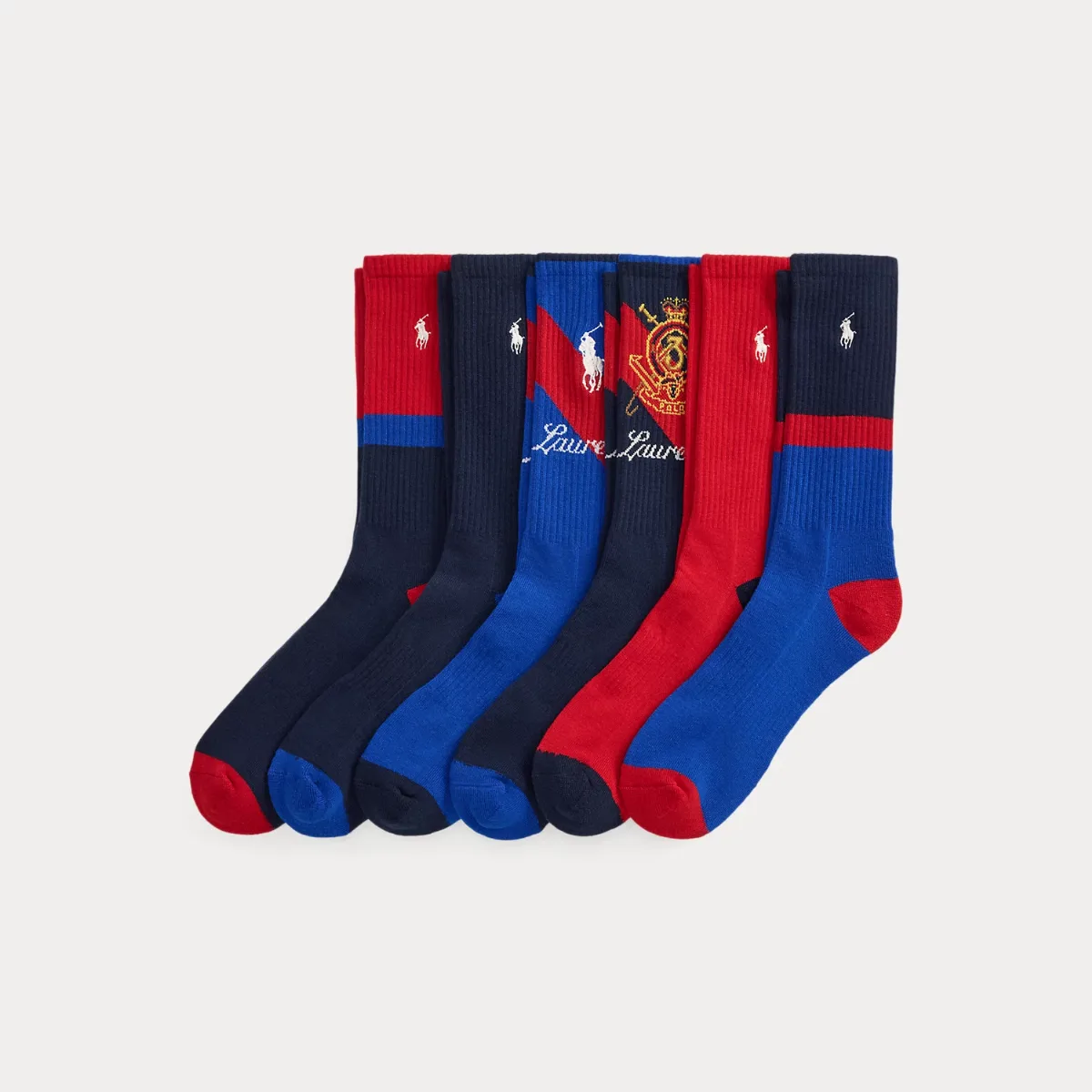 Sash-Stripe Crew Sock 6-Pack by Ralph Lauren