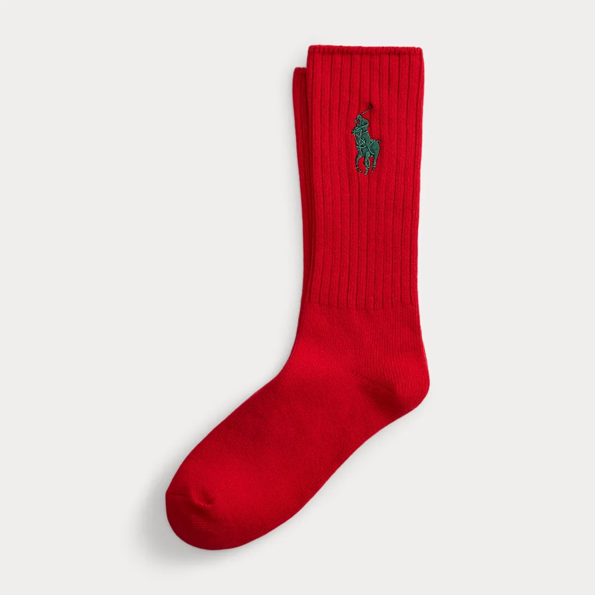 Big Pony Ribbed Cotton-Blend Crew Socks