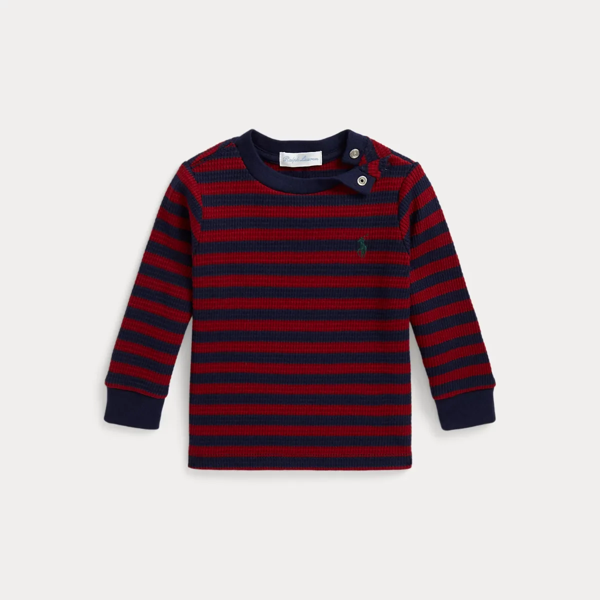 Striped Waffle-Knit Cotton Tee by Ralph Lauren