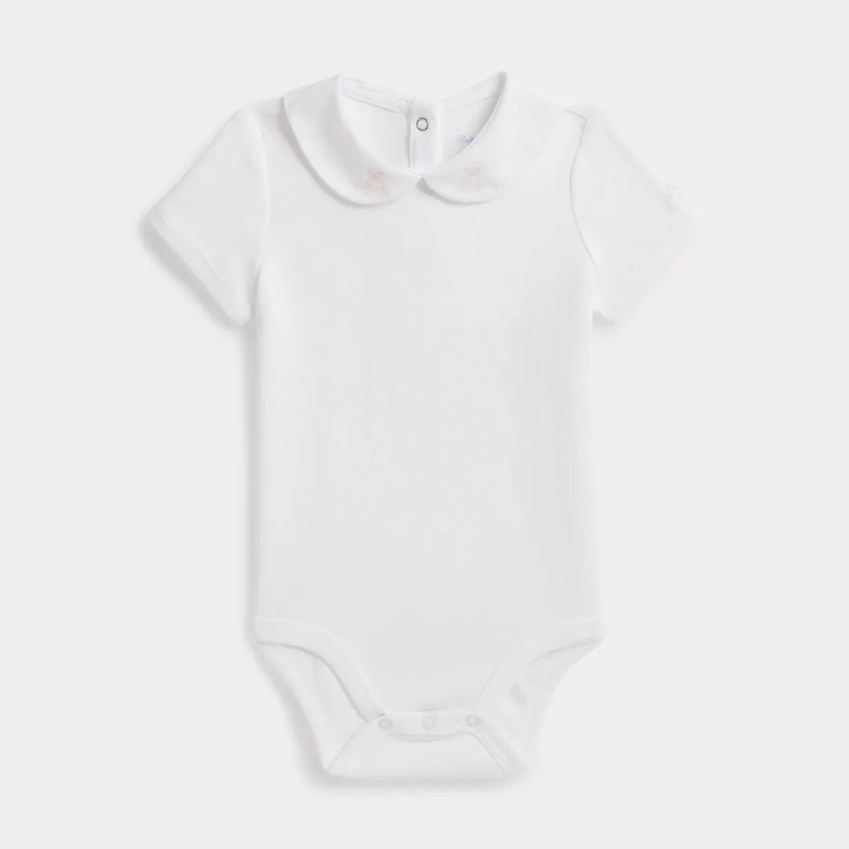 Embroidered-Collar Cotton Bodysuit by Ralph Lauren
