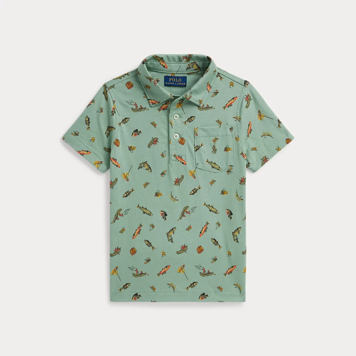 Fishing-Print Cotton Jersey Polo Shirt by Ralph Lauren