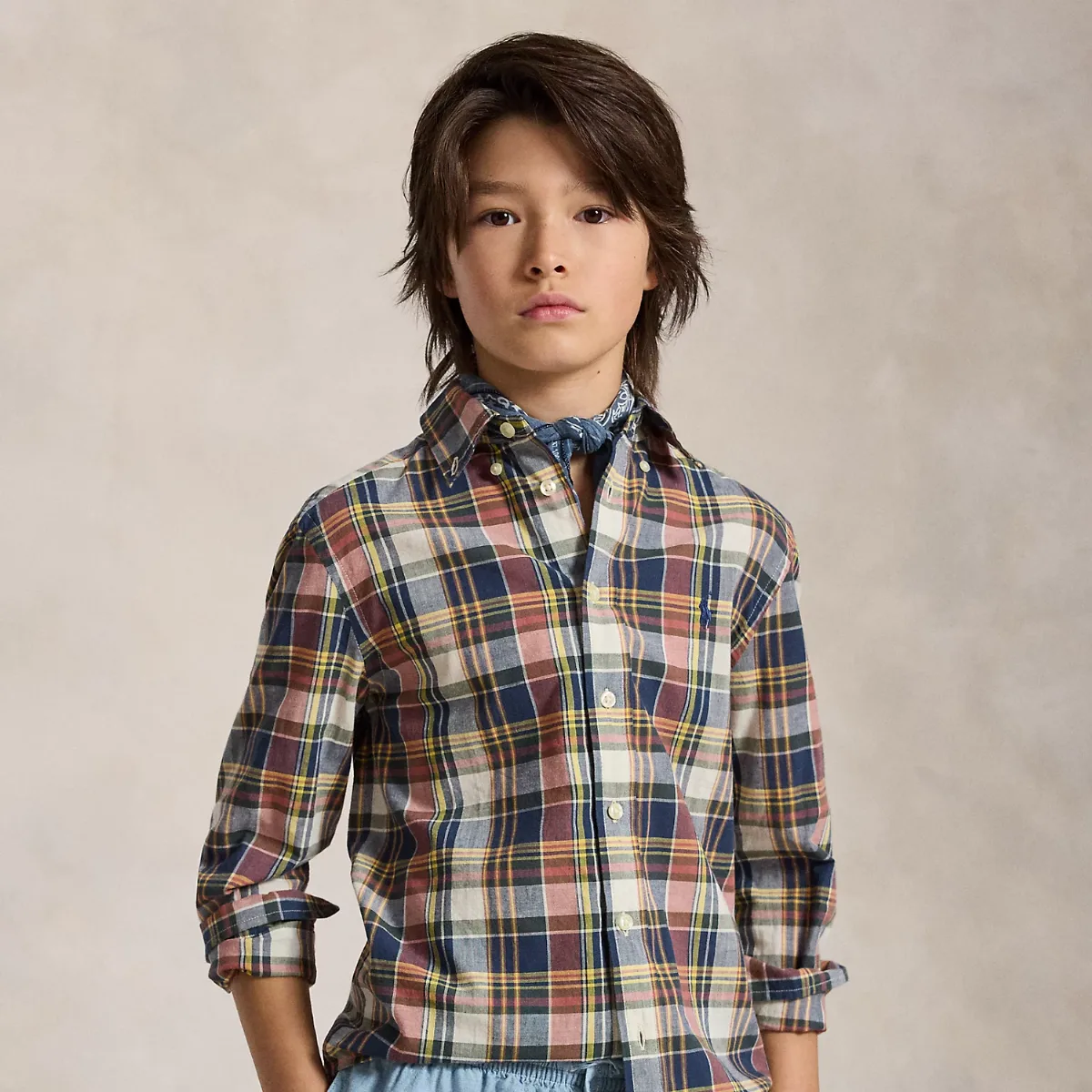 Plaid Cotton Madras Shirt by Ralph Lauren