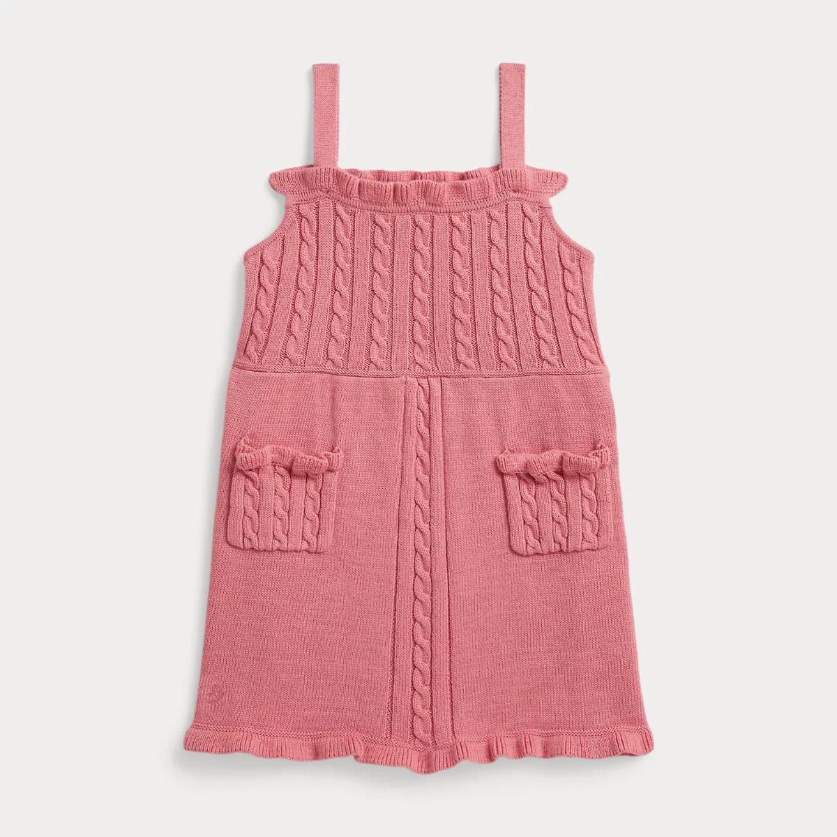 Mini-Cable Cotton Overall Dress by Ralph Lauren