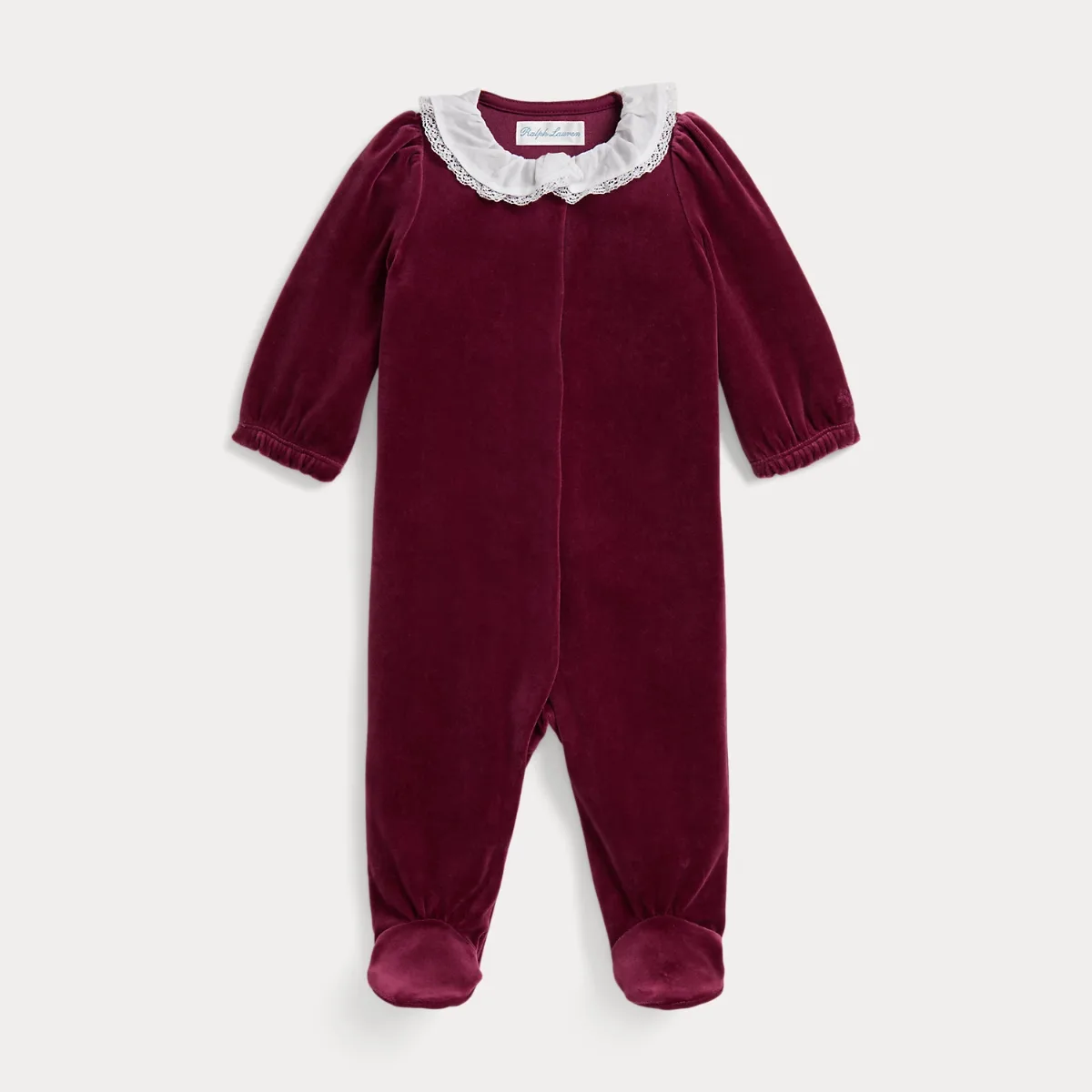 Poplin-Collar Velour Coverall by Ralph Lauren