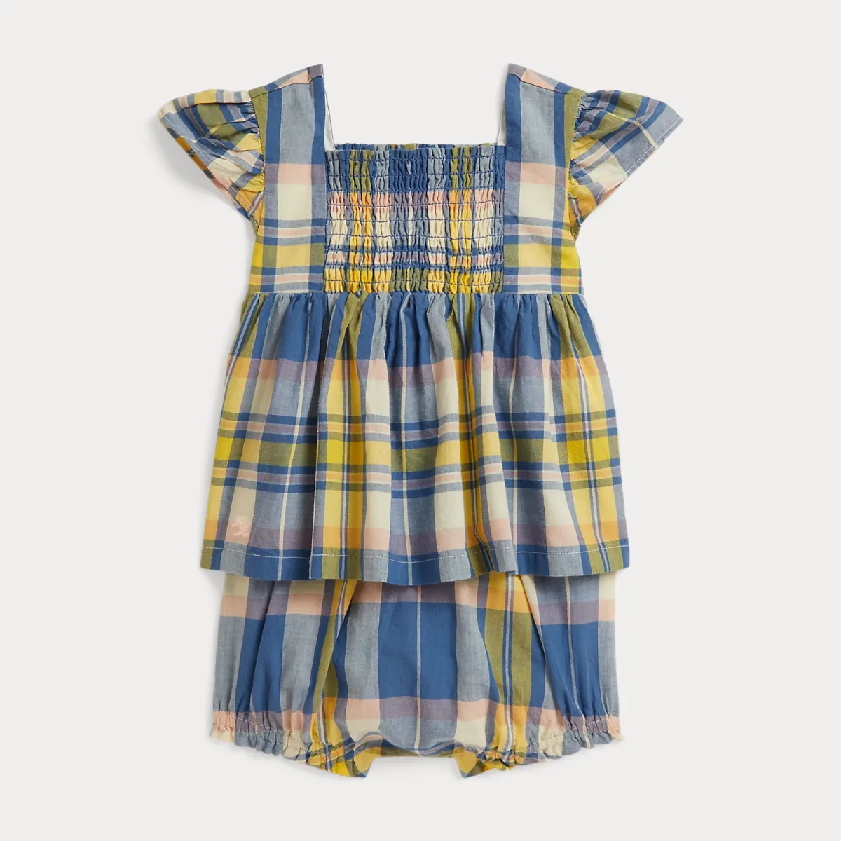 Plaid Smocked Cotton Top & Bloomer by Ralph Lauren