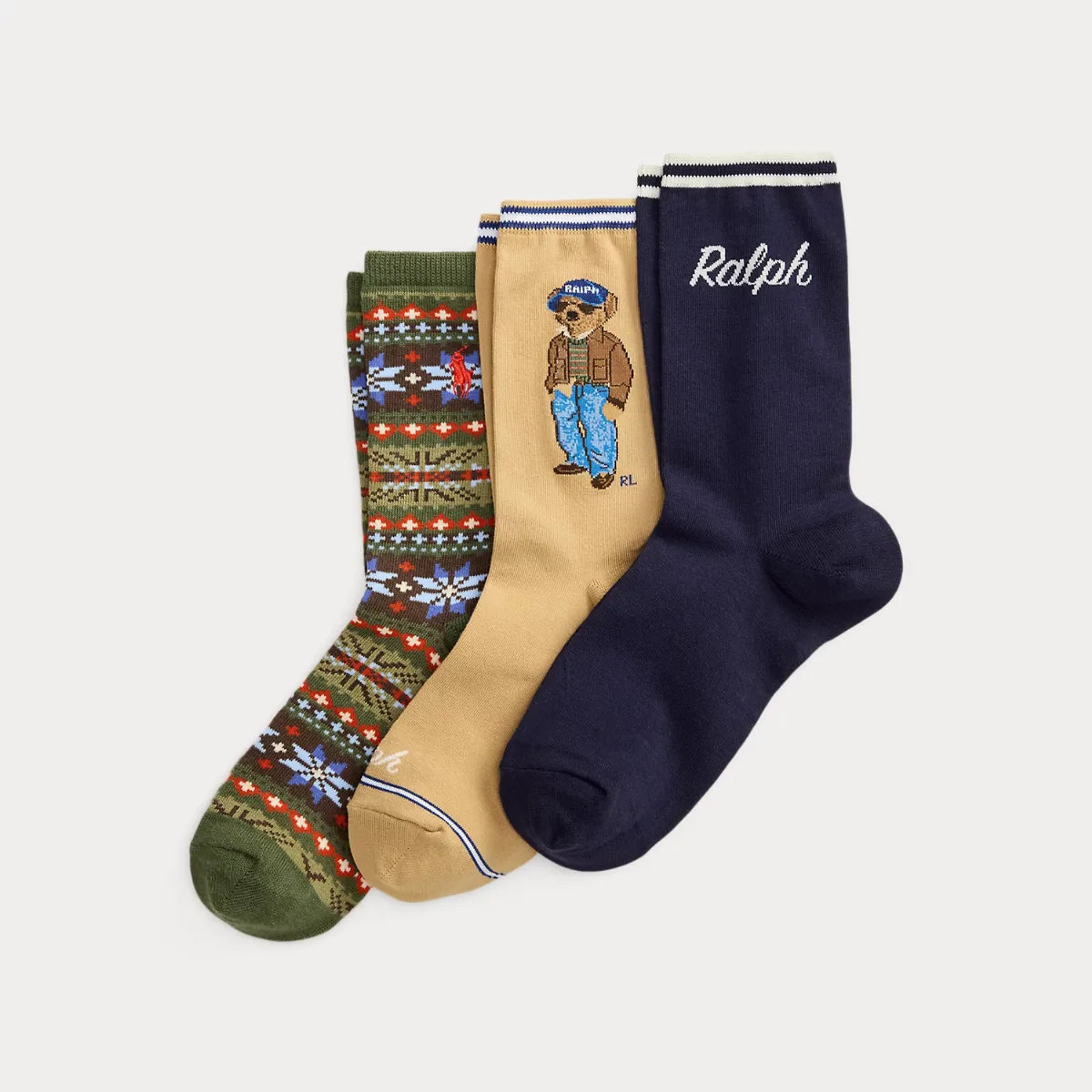 Polo Bear Fair Isle Sock 3-Pack by Ralph Lauren