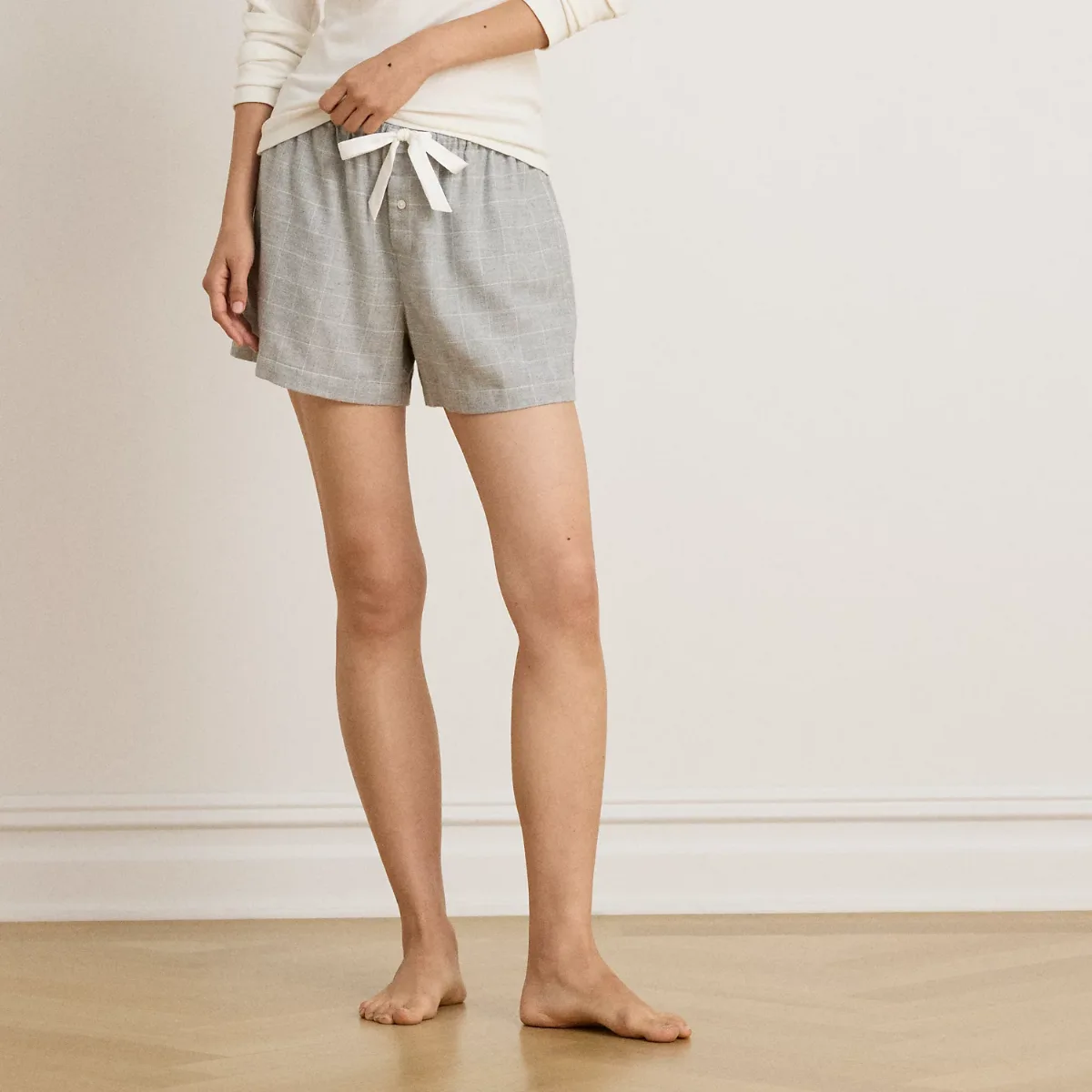 Windowpane Brushed Twill PJ Boxer Short by Ralph Lauren